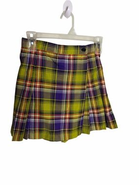 Y2K The Limited green & purple plaid pleated skort clueless size 10